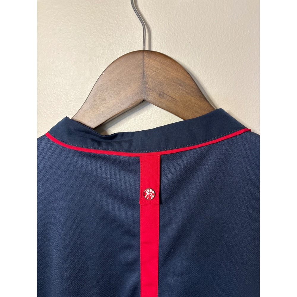 Chick-fil-A Team Style Navy Blue Red Trim Chef Coat Jacket Uniform Shirt Mens XL - Picture 3 of 7